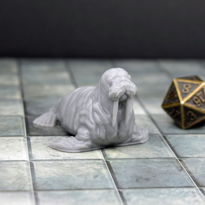 Miniature dnd figures Walrus 3D printed for tabletop wargames and miniatures-Miniature-EC3D- GriffonCo Shoppe