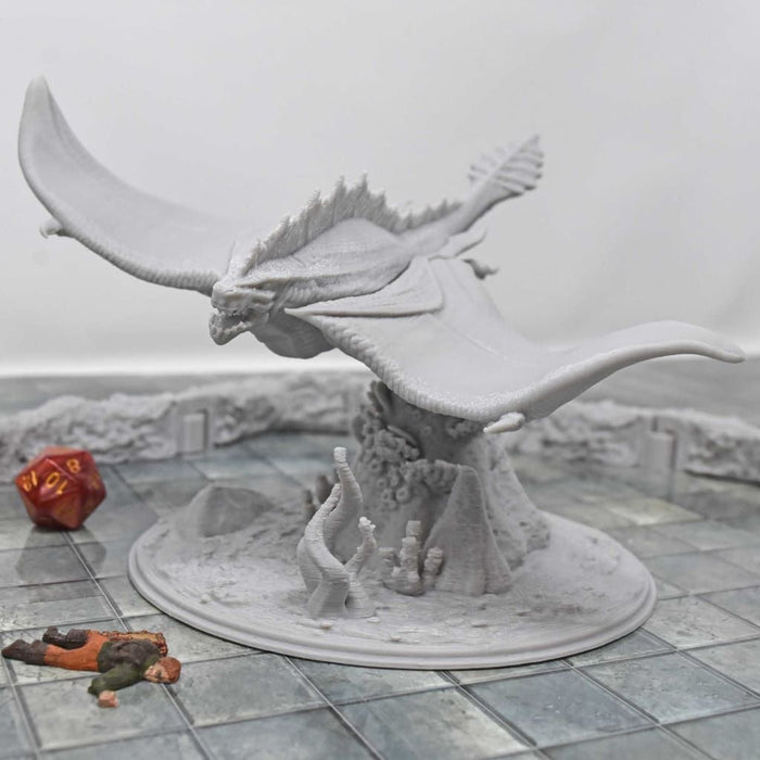 Miniature dnd figures Water Dragon 3D printed for tabletop wargames and miniatures-Miniature-Lost Adventures- GriffonCo Shoppe