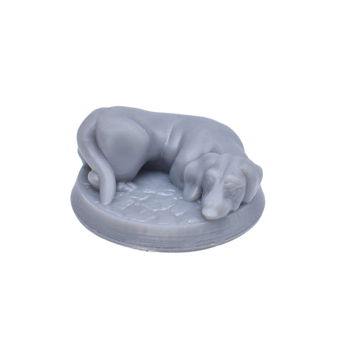Tabletop Wargaming Sleeping Dog Miniature to use as dnd figures is 3D printed-Miniature-Brite Minis- GriffonCo Shoppe