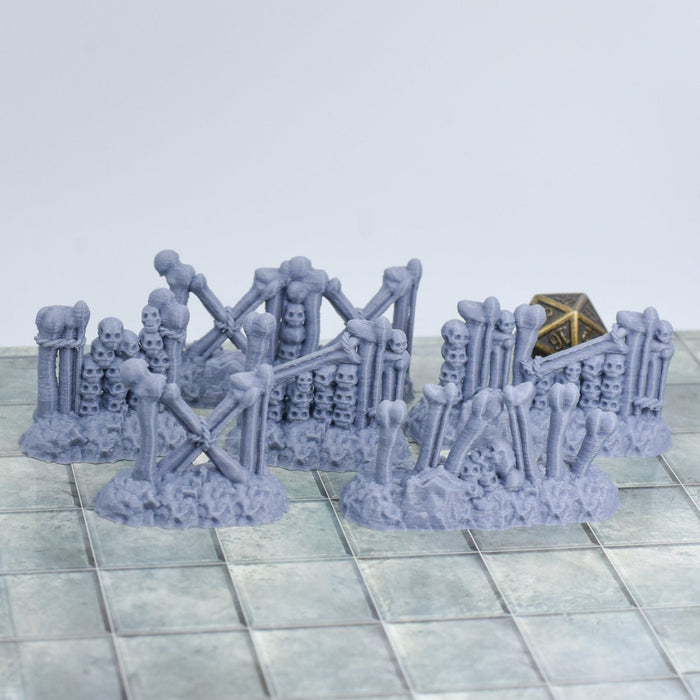 Tabletop wargaming terrain Bone Fences for dnd accessories-Scatter Terrain-Hayland Terrain- GriffonCo Shoppe
