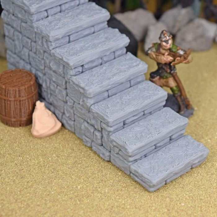 Tabletop wargaming terrain Brick Stairs for dnd accessories-Scatter Terrain-Fat Dragon Games- GriffonCo Shoppe