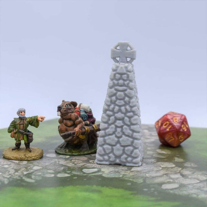 Tabletop wargaming terrain Cairn Pillar Cross for dnd accessories-Scatter Terrain-Fat Dragon Games- GriffonCo Shoppe