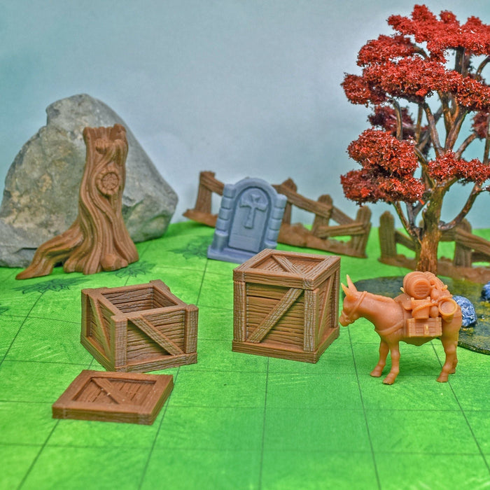 Tabletop wargaming terrain Crates with Lids for dnd accessories-Scatter Terrain-Fat Dragon Games- GriffonCo Shoppe