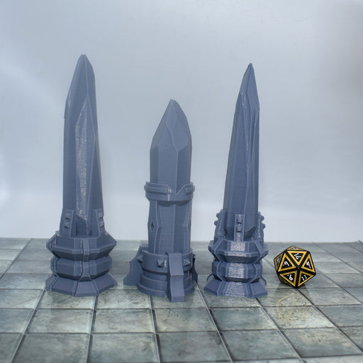 Tabletop wargaming terrain Crystal Obelisks for dnd accessories-Scatter Terrain-EC3D- GriffonCo Shoppe