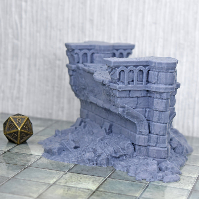 Tabletop wargaming terrain Destroyed Bridge for dnd accessories-Scatter Terrain-Dark Realms- GriffonCo Shoppe
