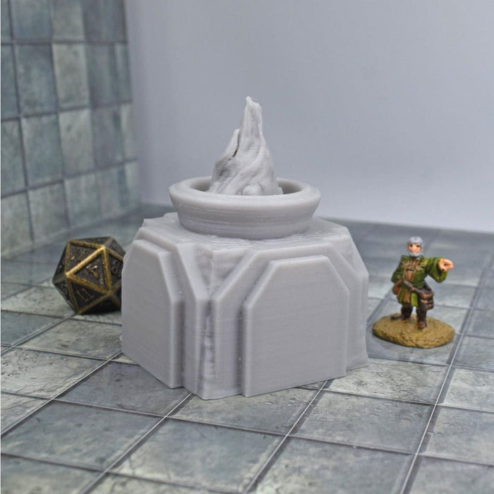 Tabletop wargaming terrain Dwarven Pillar Lit Fire for dnd accessories-Scatter Terrain-Hayland Terrain- GriffonCo Shoppe