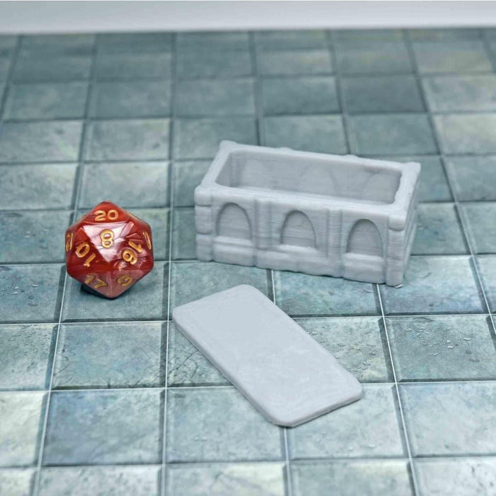 Tabletop wargaming terrain Dwarven Tomb with Lid for dnd accessories-Scatter Terrain-Hayland Terrain- GriffonCo Shoppe