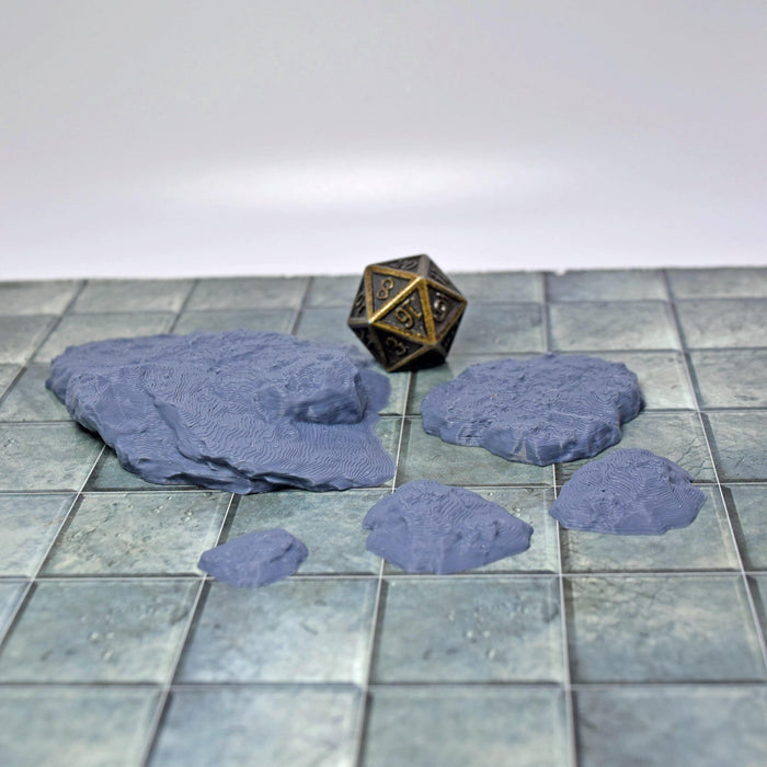 Tabletop wargaming terrain Flat River Rocks for dnd accessories-Scatter Terrain-Fat Dragon Games- GriffonCo Shoppe