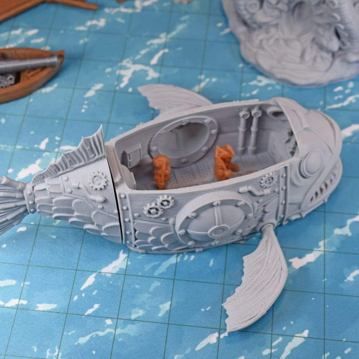 Tabletop wargaming terrain Gnomish Submarine for dnd accessories-Scatter Terrain-EC3D- GriffonCo Shoppe