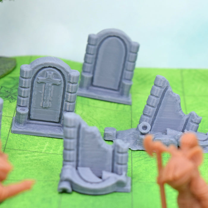 Tabletop wargaming terrain Graveyard Headstones for dnd accessories-Scatter Terrain-Hayland Terrain- GriffonCo Shoppe