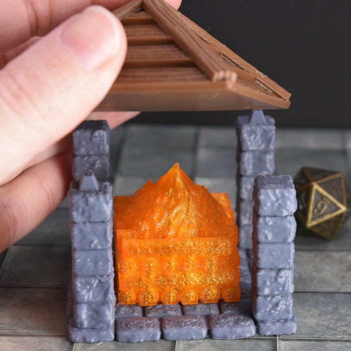 Tabletop wargaming terrain LED Signal Fire for dnd accessories-Scatter Terrain-Fat Dragon Games- GriffonCo Shoppe