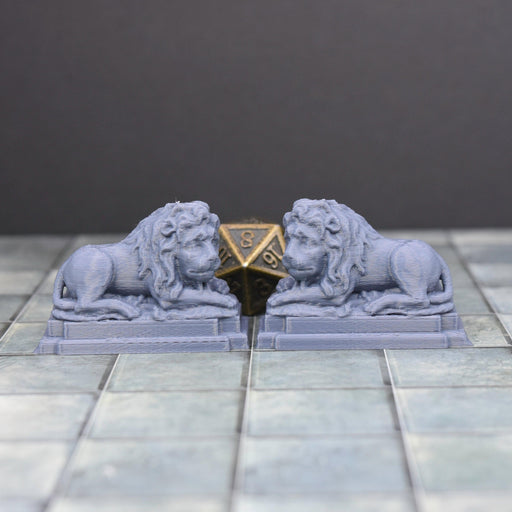 Tabletop wargaming terrain Lion Statues for dnd accessories-Scatter Terrain-Brite Minis- GriffonCo Shoppe