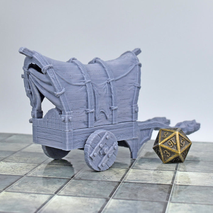 Tabletop wargaming terrain Merchant Wagon for dnd accessories-Scatter Terrain-Black Scroll Games- GriffonCo Shoppe