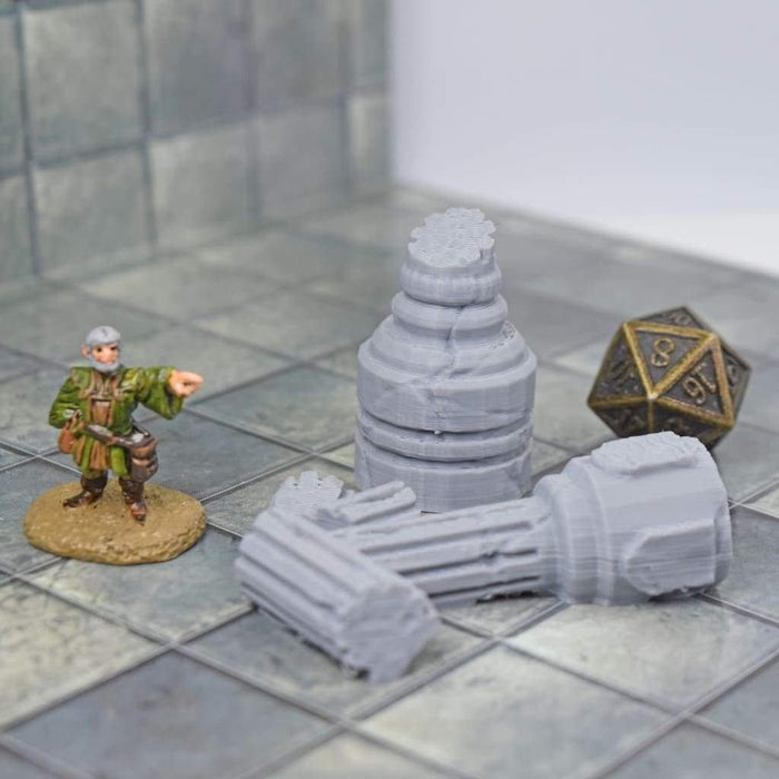 Tabletop wargaming terrain Pillar Ruins for dnd accessories-Scatter Terrain-Dark Realms- GriffonCo Shoppe