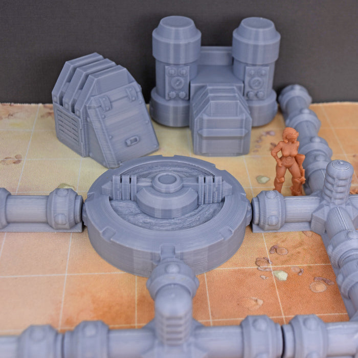 Tabletop wargaming terrain Pipes - Pipe Intersections for dnd-Scatter Terrain-Hayland Terrain- GriffonCo Shoppe