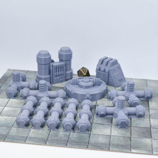 Tabletop wargaming terrain Pipes - Processing Plant Set for dnd-Scatter Terrain-Hayland Terrain- GriffonCo Shoppe