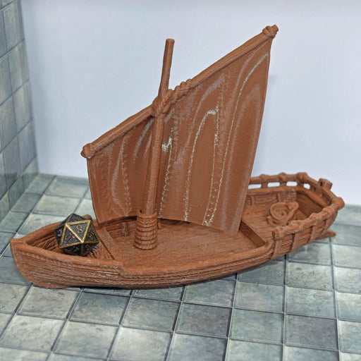Tabletop wargaming terrain Skiff Boat for dnd accessories-Scatter Terrain-EC3D- GriffonCo Shoppe
