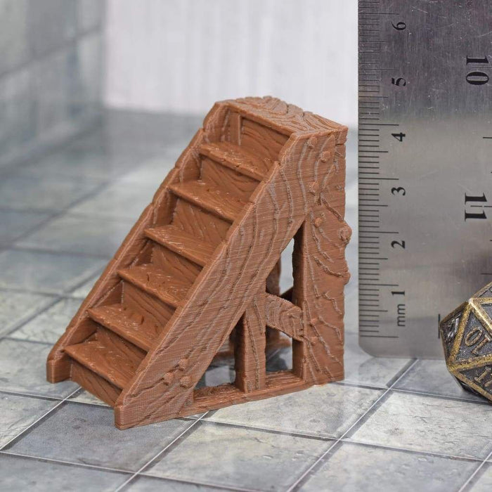 Tabletop wargaming terrain Steep Staircase for dnd accessories-Scatter Terrain-Black Scroll Games- GriffonCo Shoppe