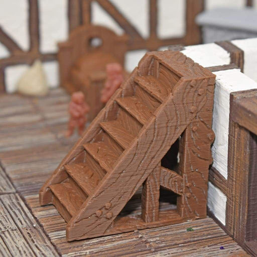 Tabletop wargaming terrain Steep Staircase for dnd accessories-Scatter Terrain-Black Scroll Games- GriffonCo Shoppe
