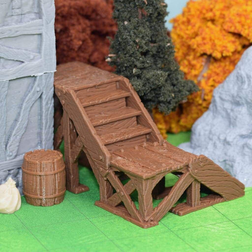 Tabletop wargaming terrain Tiered Staircase for dnd accessories-Scatter Terrain-Black Scroll Games- GriffonCo Shoppe