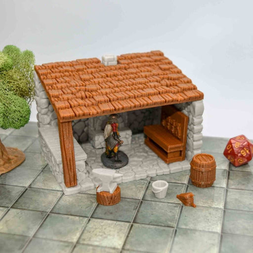 Tabletop wargaming terrain Village Blacksmith Stall Set for dnd-Scatter Terrain-Fat Dragon Games- GriffonCo Shoppe