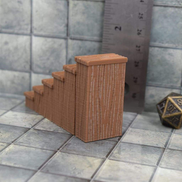 Tabletop wargaming terrain Wood staircase for dnd accessories-Scatter Terrain-Fat Dragon Games- GriffonCo Shoppe