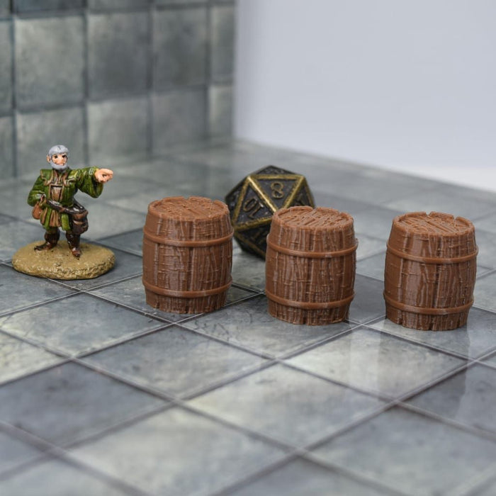 Tabletop wargaming terrain Wooden Barrels for dnd accessories-Scatter Terrain-Fat Dragon Games- GriffonCo Shoppe