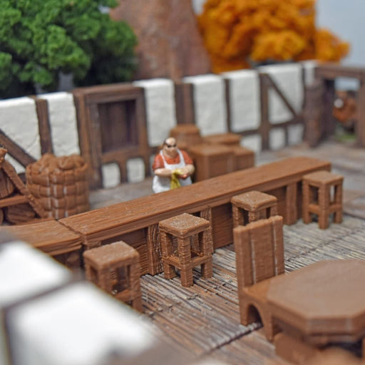 Tabletop wargaming terrain Wooden Tavern Bar for dnd accessories-Scatter Terrain-Fat Dragon Games- GriffonCo Shoppe