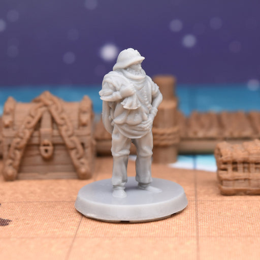 dnd Miniature Fisherman village dnd figures for tabletop wargaming-Miniature-EC3D- GriffonCo Shoppe