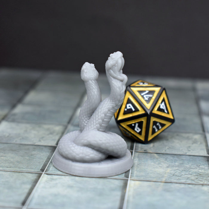 dnd Miniature Snakes for tabletop wargaming and unpainted dnd figures-Miniature-Brite Minis- GriffonCo Shoppe