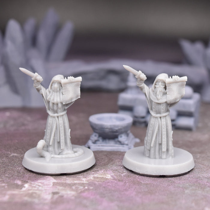 dnd Miniatures set of Cultists Stabbing unpainted figures-Miniature-EC3D- GriffonCo Shoppe