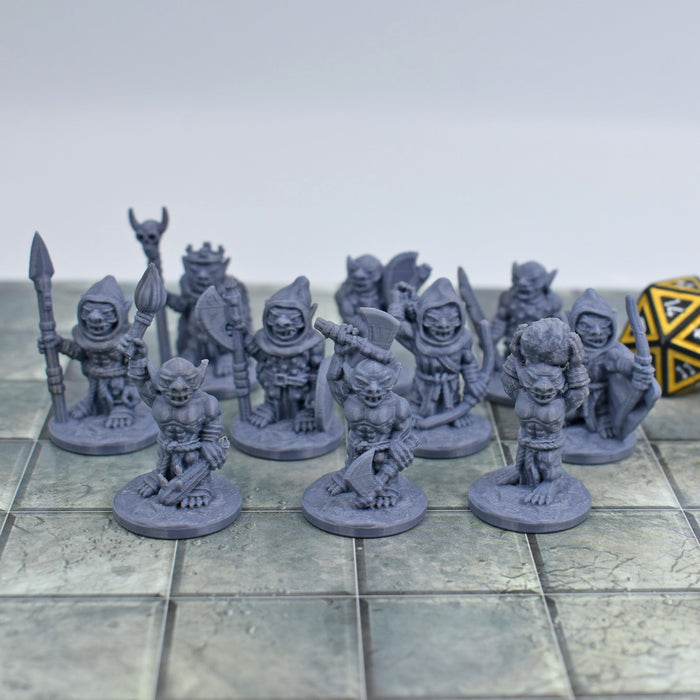 dnd Miniatures set of Goblin Clan unpainted figures for tabletop wargaming terrain games-Miniature-Fat Dragon Games- GriffonCo Shoppe