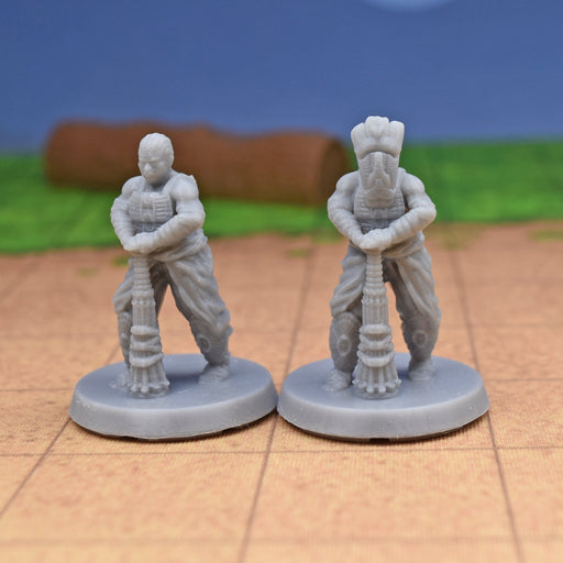 dnd Miniatures set of Tribal Warrior figures for tabletop wargaming terrain -Miniature-EC3D- GriffonCo Shoppe