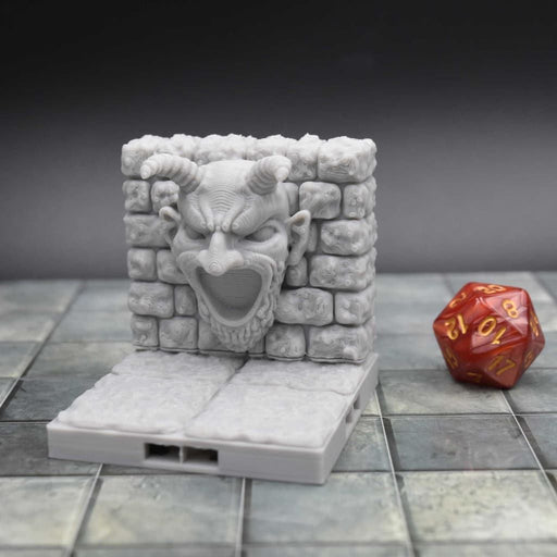 dnd Tiles DragonLock - Dungeon - Demon Face is 3D Printed for Tabletop-Terrain Tiles-Fat Dragon Games- GriffonCo Shoppe