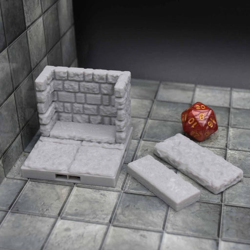 dnd Tiles DragonLock - Dungeon - Wall Crypt is 3D Printed for Tabletop-Terrain Tiles-Fat Dragon Games- GriffonCo Shoppe