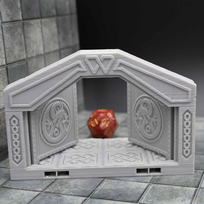 dnd Tiles DragonLock - Dwarven - Double Door is 3D Printed for-Terrain Tiles-Fat Dragon Games- GriffonCo Shoppe