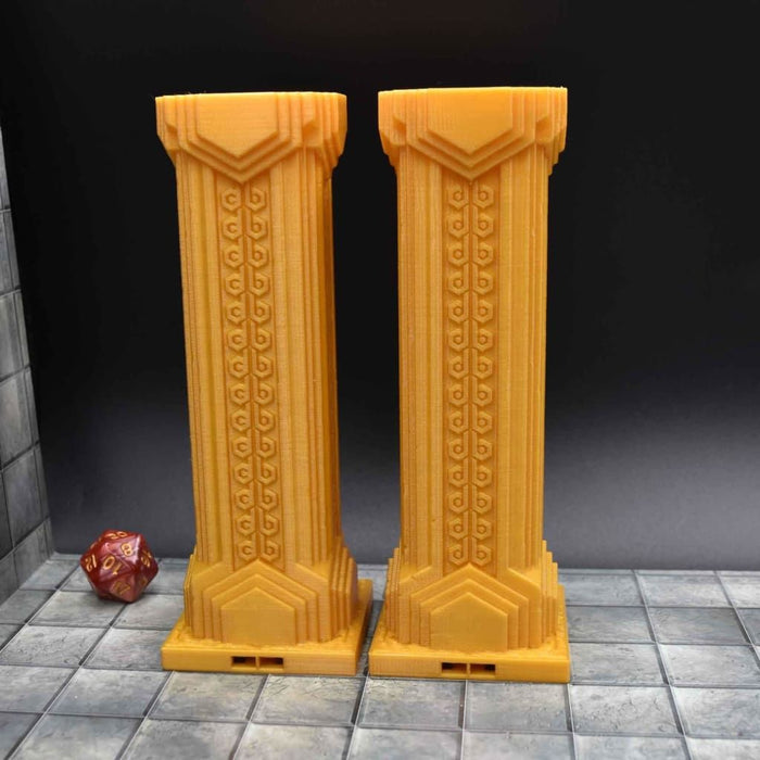 dnd Tiles DragonLock - Dwarven - Pillar Tall is 3D Printed for-Terrain Tiles-Fat Dragon Games- GriffonCo Shoppe