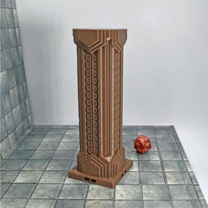 dnd Tiles DragonLock - Dwarven - Pillar Tall is 3D Printed for-Terrain Tiles-Fat Dragon Games- GriffonCo Shoppe