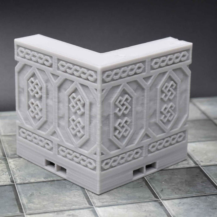 dnd Tiles DragonLock - Dwarven - Wall Corner is 3D Printed for-Terrain Tiles-Fat Dragon Games- GriffonCo Shoppe