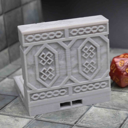 dnd Tiles DragonLock - Dwarven - Wall Statue is 3D Printed for-Terrain Tiles-Fat Dragon Games- GriffonCo Shoppe