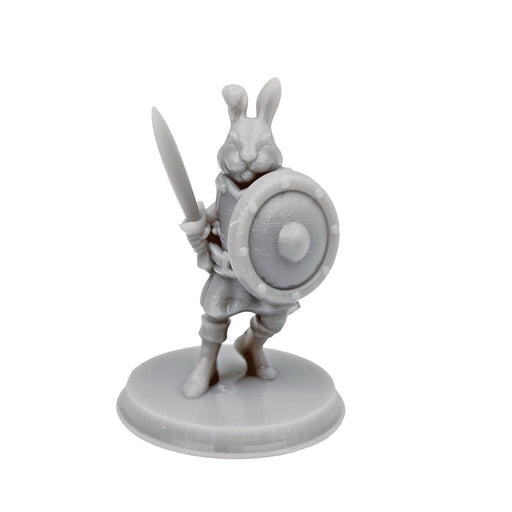 dnd miniature Bunny Warrior for dungeons and slaying dragons in tabletop wargaming.-Miniature-Brite Minis- GriffonCo Shoppe