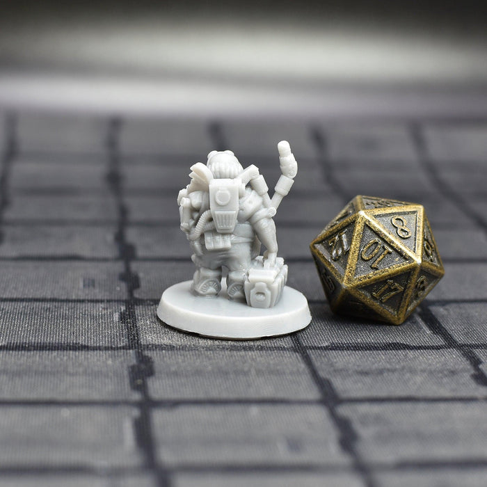 dnd miniature Dwarf Mechanic for dungeons and slaying dragons in tabletop wargaming.-Miniature-EC3D- GriffonCo Shoppe