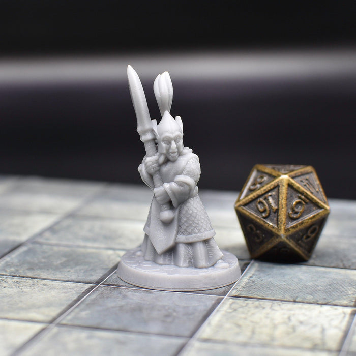 dnd miniature Elf Warrior for dungeons and slaying dragons in tabletop wargaming.-Miniature-Brite Minis- GriffonCo Shoppe