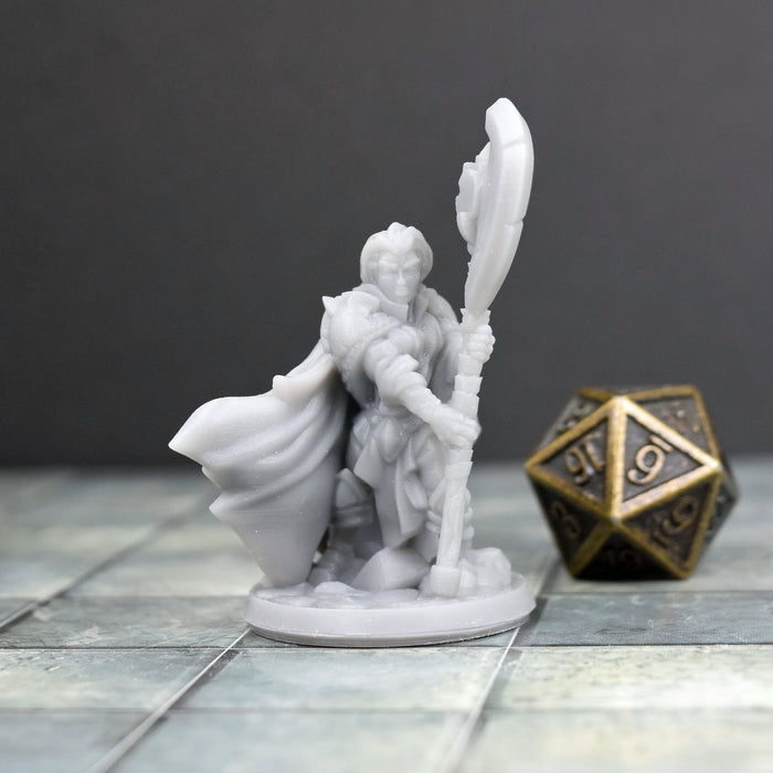 dnd miniature Female Cleric with Axe for dungeons and slaying dragons in tabletop wargaming.-Miniature-Arbiter- GriffonCo Shoppe