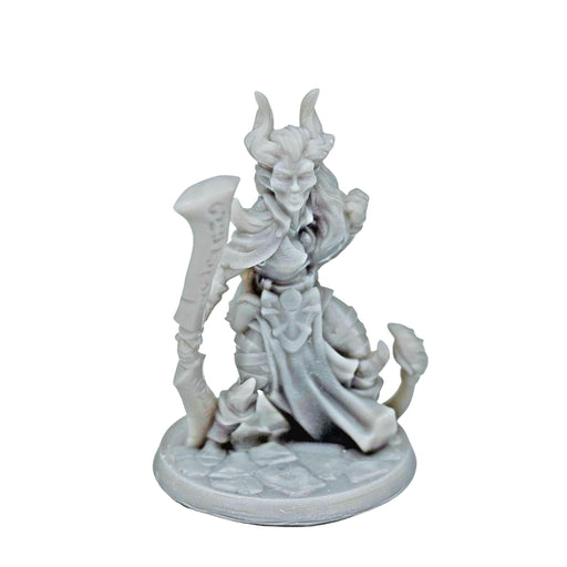 dnd miniature Female Demonkin with Valdris Blade for dungeons and slaying dragons in tabletop wargaming.-Miniature-Arbiter- GriffonCo Shoppe