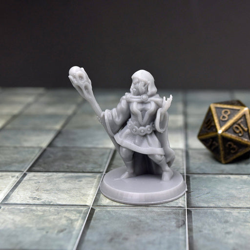 dnd miniature Female Elf Mage for dungeons and slaying dragons in tabletop wargaming.-Miniature-Brite Minis- GriffonCo Shoppe