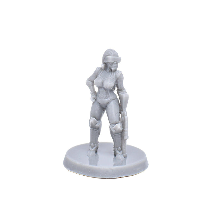 dnd miniature Female Sci-Fi Assassin for dungeons and slaying dragons in tabletop wargaming.-Miniature-EC3D- GriffonCo Shoppe