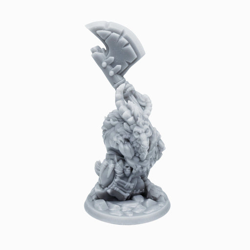 dnd miniature Goatman with Axe for dungeons and slaying dragons in tabletop wargaming.-Miniature-Arbiter- GriffonCo Shoppe