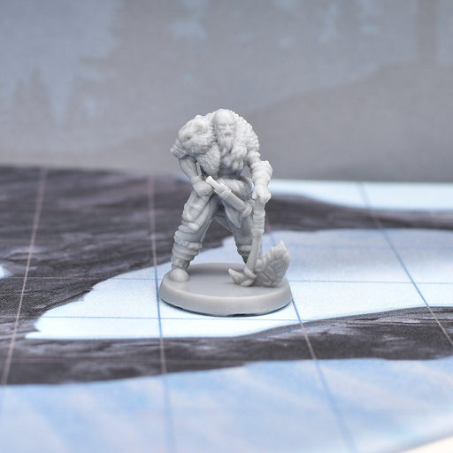 dnd miniature Ice Tribe Chief for dungeons and slaying dragons in tabletop wargaming.-Miniature-EC3D- GriffonCo Shoppe