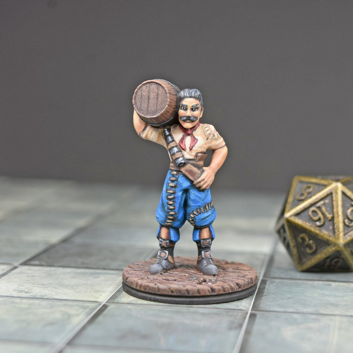 dnd miniature Painted Pirate Carrying Barrel for dungeons and slaying dragons in tabletop wargaming.-Miniature-EC3D- GriffonCo Shoppe